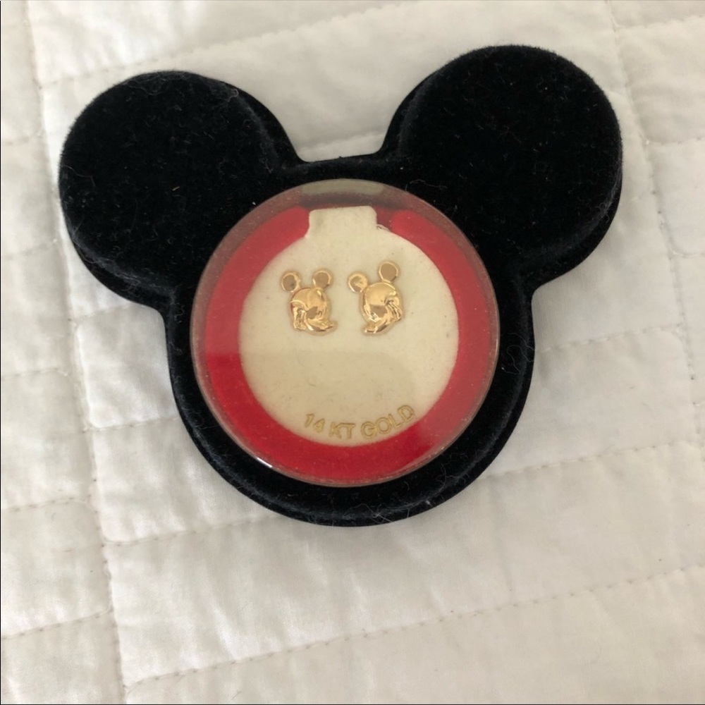 Van Dell Disney Mickey Mouse 14 kt gold Baby ear rings New vintage